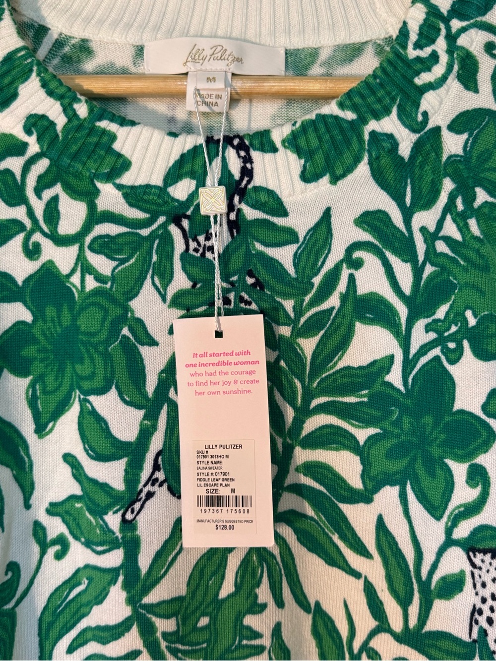 NEW Lilly Pulitzer Salima Sweater – Lil Escape Plan Print 🌿🐆 NWT - Picture 2 of 9